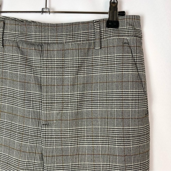 Zara Houndstooth Gray Slim Fit Cuff Hem Dress Pants 4 - Picture 4 of 5